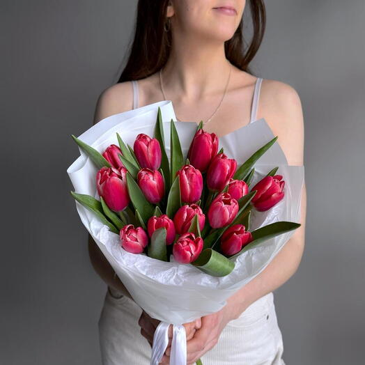 Bouquet de tulipes roses (15 tiges)