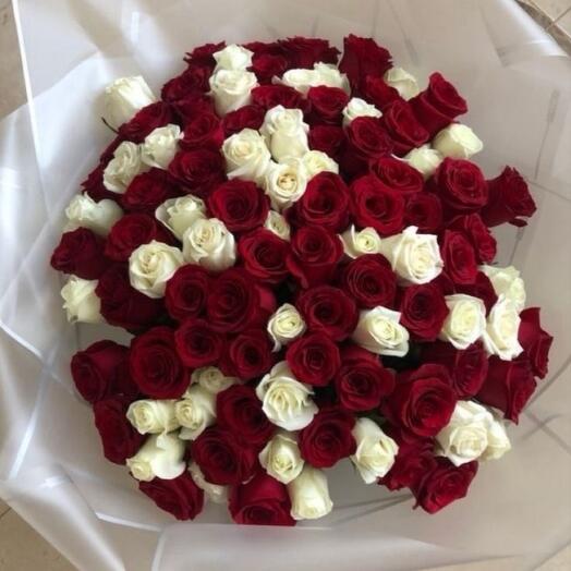 Red white 75 roses