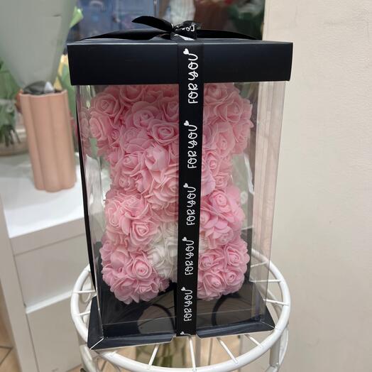 Ourson rose artificielle rose