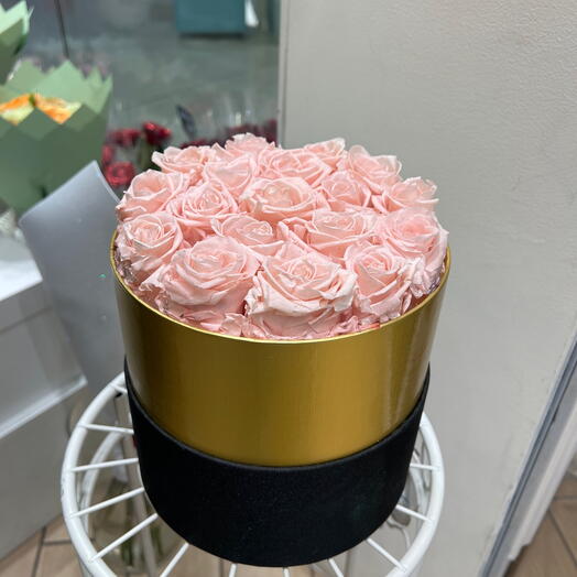 Box rose eternelle rose