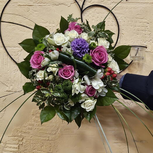 Bouquet rose blanc vert