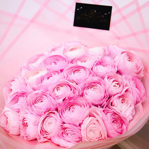 Bouquet de renoncules rose 50