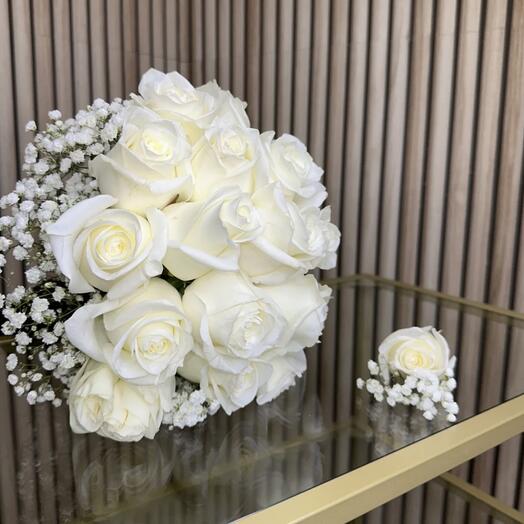 Bouquet alba avec boutonniere