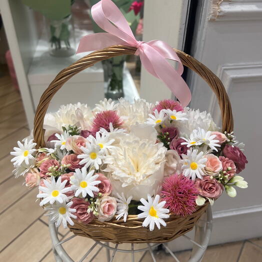 Petit panier fleurs artificielle