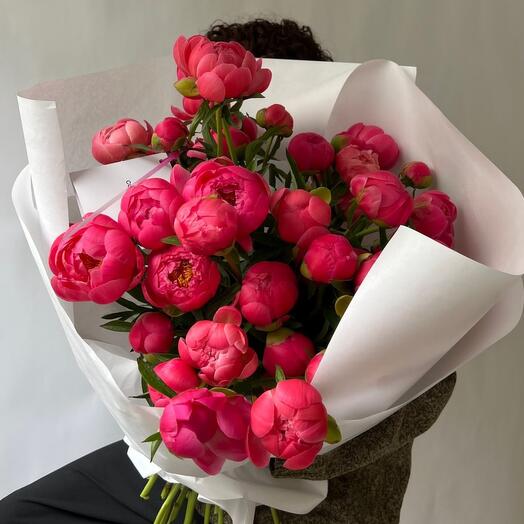 Coral peony 29 stems