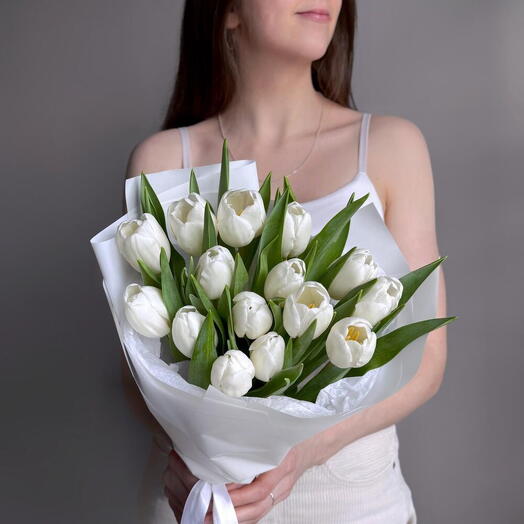 Bouquet de tulipes blanches (15 tiges)