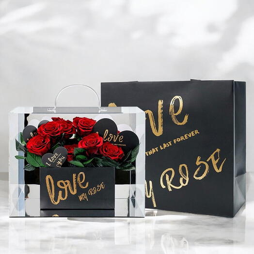 Bouquet rose eternelle stabilise