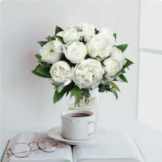 Bouquet de Pivoines Blanches de Saison