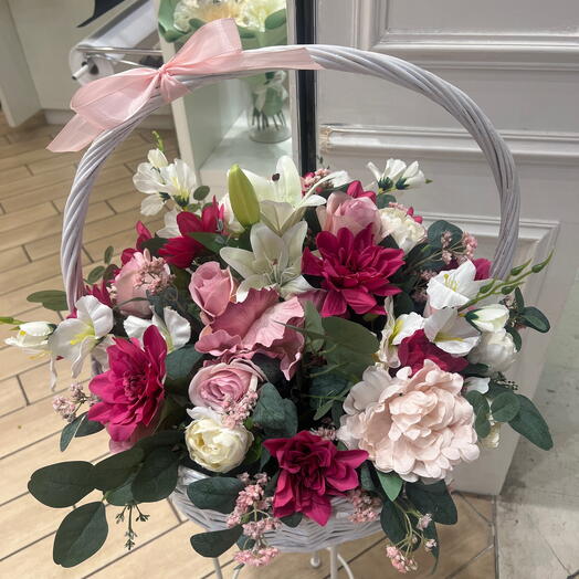 Panier fleurs mixte