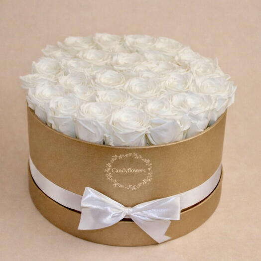 Big Luxury Box  Royal white Eternal Rose