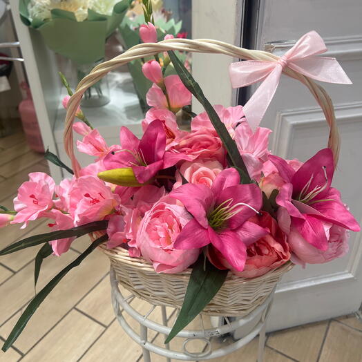 Panier fleurs artificielles