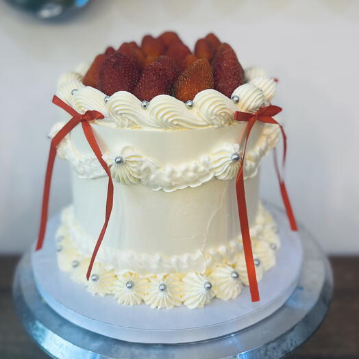 Vintage cake fraises