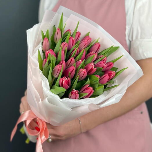 Bouquet de tulipes roses (30 tiges)