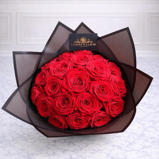 Bouquet de 21 roses rouges fraîches