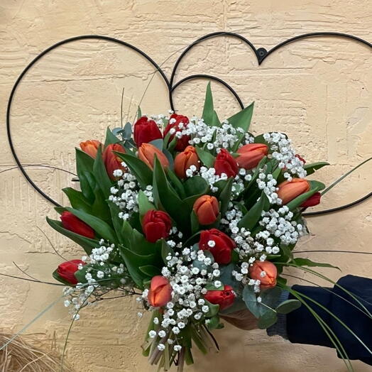 Tulipes et Gypsophiles