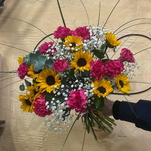 Bouquet rose et jaune