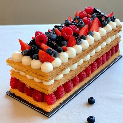 Мильфей с красными ягодами