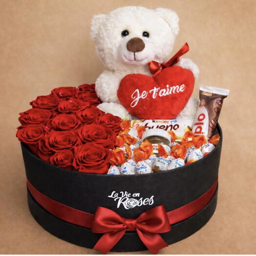 Composition Gourmande "XL" Chocolat Roses eternelles