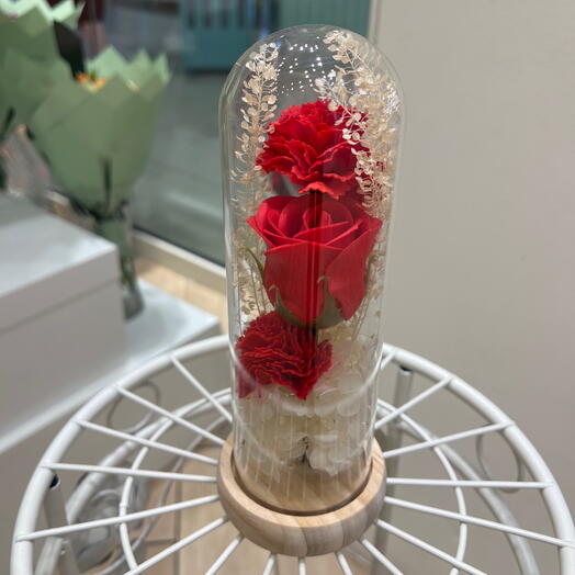 Cloche lumineuse artificielle rouge blanc