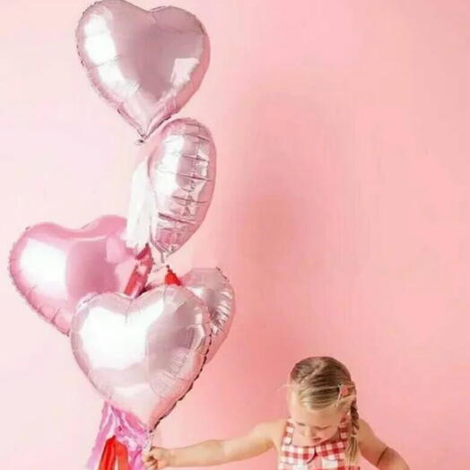 5 Ballons en firme de coeur a l helium