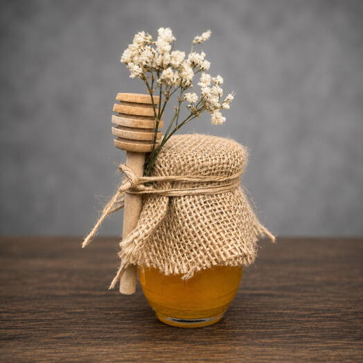 Petit pot de miel artisanal decore