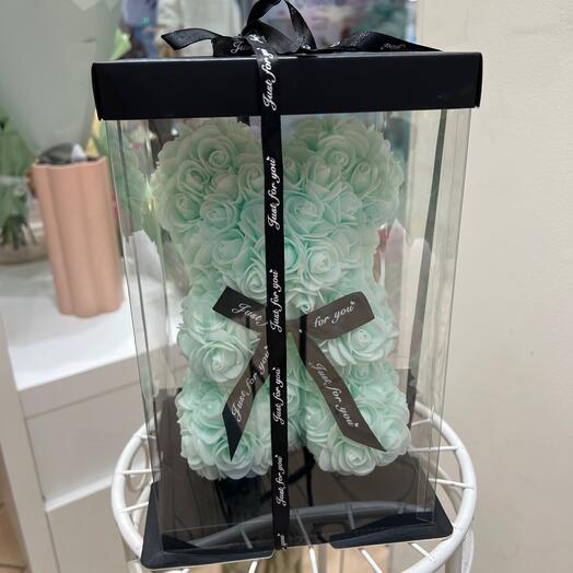 Ourson rose artificielle verte