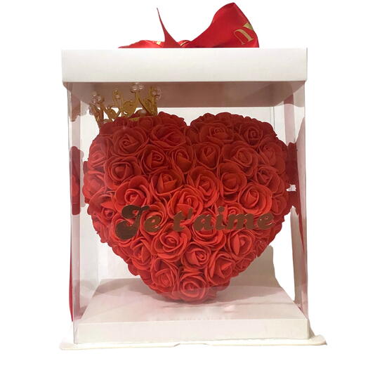 Heart of roses with a crown – I love you