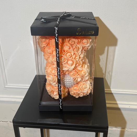 Розово-оранжевый мишка