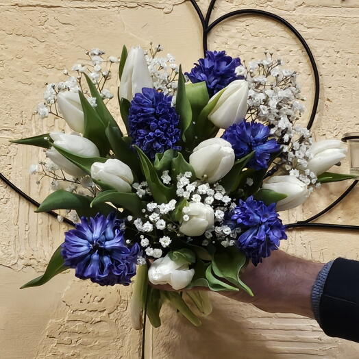 Bouquet blanc et bleu