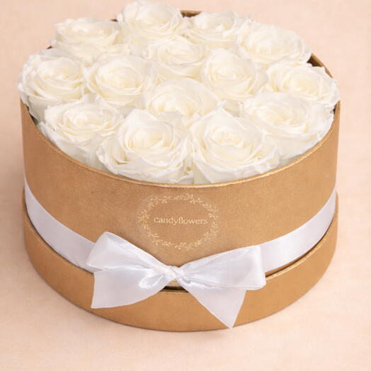 Medium Luxury Box  Royal white Eternal Rose