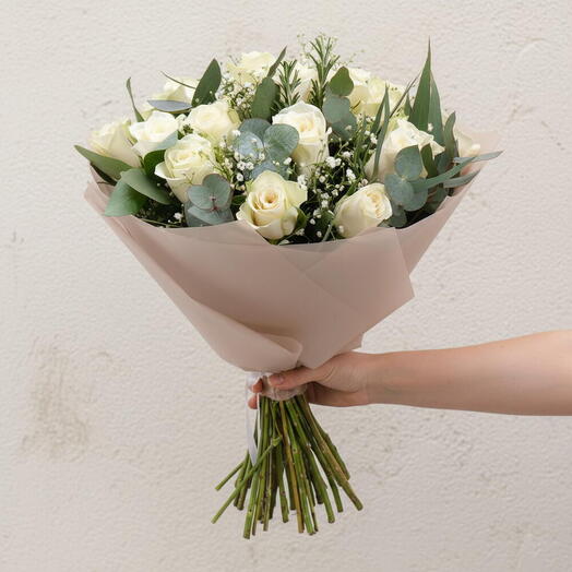 Bouquet de roses blanches (moyen)