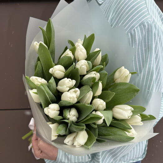 Bouquet de tulipes blanches (25 tiges)