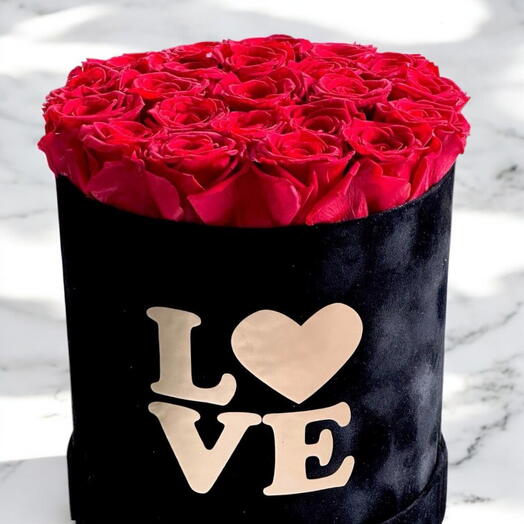 Bouquet rose eternelle stabilise  LOVE
